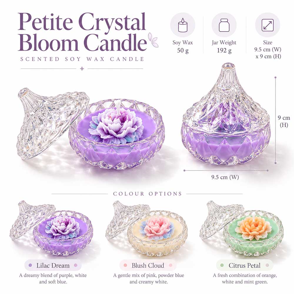 Petite Crystal Bloom Candle